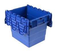Bac de stockage navette avec couvercle en plastique bleu - 27 litres
