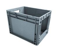 Bac de stokage plastique gerbable norme Europe avec paroi ouverte sur le côté - 25 litres - dim : H 29 x L 30 cm