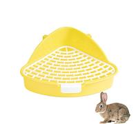 Bac de toilette pour animaux de compagnie - Bac de toilette pour lapin | Grande capacité avec rail de protection élevé, design triangulaire, grille optimale, accessoire de toilette pour petits animaux