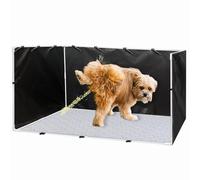 Bac de toilette pour chien - 88,9 cm avec tapis hygiénique lavable | Protection anti-éclaboussures pour chien | Pot étanche 600D portable et réglable pour intérieur et extérieur