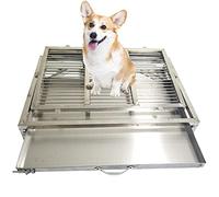 Bac de toilette pour chien - En acier inoxydable - Pour intérieur et extérieur - Portable pour l'entraînement dans le porche, la salle de bain, l'appartement, le balcon