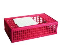 Bac de transport pour volailles en plastique 1 porte Chick'A Rose 95x58x28 cm