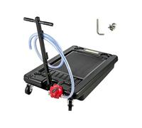 Bac de Vidange Bac de Récupération d'Huile Chariot à Roulettes 64L Tuyau 2,4m