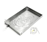 Bac de Vidange Climatiseur avec Tube de Vidange Bac Condensat Clim en Acier Inoxydable 304 Durée de Vie: 10 Ans pour les Systèmes de Pompe à Chaleur de Clima(40x50x3cm (16x20x1.2in))