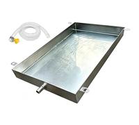 Bac de Vidange Climatiseur en Acier Inoxydable 304 avec Sortie de Vidange | Entièrement Soudé et Étanche, Bac Récupération Condensat Clim Robuste pour Climatiseur Lave-Linge Chauffe-Eau(45x10x3cm)