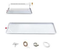 Bac de Vidange Climatiseur en Métal Galvanisé avec Tuyau de 2m | Bac Condensat Clim avec Guide D'écoulement, 4 Points de Fixation, pour Les Fuites de Lave Linge(101x25cm/40x10in)