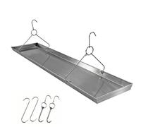 Bac de Vidange Climatiseur, Plat Inox Rectangulaire 304 | Bac Condensat Clim avec 4 Crochets, Bac de Retention, Utilisable pour Collecting Water, Oil(100x22x3cm/39x9x1.2in)