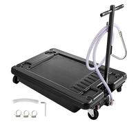 Bac de vidange d'huile à profil bas 17 Gal / 64 L 4 roulettes avec pompe électrique manivelle 8/10 pi tuyaux for vidanger l'huile ou l'antigel Pour les débutants en bricolage(Electric Pump 10FT)