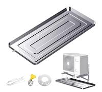 Bac de vidange pour climatiseur, plateau d'égouttement en acier inoxydable pour unités d'intérieur/extérieur, kit de collecte et de drainage d'eau
