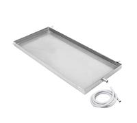 Bac de vidange pour machine à laver en acier inoxydable 304 - Robuste - En acier galvanisé - Pour une protection maximale - Avec tuyau de 2 m - 80 x 60 cm - 32 x