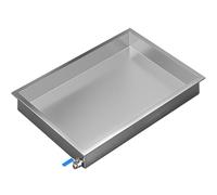 Bac de Vidange pour Réfrigérateur, Plat Inox 304 à Plantes, Plateau pour Lave-Linge, Bac de Récupération D'huile avec Vanne D'évacuation(120x60x20 cm/47x24x8 in)