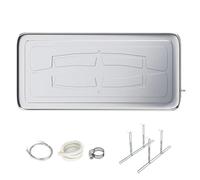 Bac de Vidange pour Unité Ac en Acier Inoxydable, Bac de Récupération des Condensats avec Support de Montage, avec Tuyau de 2 M pour Systèmes de Pompe à Chaleur pour Climatiseurs Split(100x47.5x4cm (3