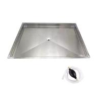 Bac d'égouttement carré en acier inoxydable avec tuyau - 54 x 39 x 3 cm - Plateau de vidange pour mini réfrigérateurs - Bac à eau pour la maison et la cuisine
