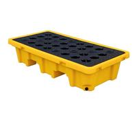 Bac d'égouttement d'huile en polyéthylène jaune et noir, modulaire et amovible, pour garage et usine, solution de stockage d'huile anti-fuite