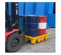 Bac d'égouttement d'huile industriel, plateau modulaire de 40 litres avec drain, plate-forme de collecte en polyéthylène jaune pour garage et sous-sol, 120 x 60 x 17 cm