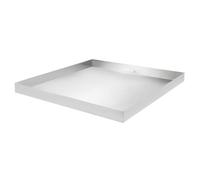 Bac d'égouttement pour machine à laver - 81 x 76 cm - Bac en acier inoxydable comme support et socle - Bac de récupération avec écoulement comme protection pour le sol - Bac universel pour sèche-linge