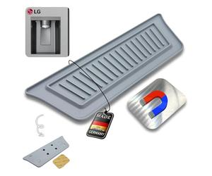 Bac d'égouttement pour réfrigérateur pour distributeur de glace et d'eau pour LG, Ajustement de qualité supérieure, magnétique, MultiDoor, SideBySide (gris, modèle 1)
