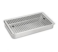 Bac d'égouttement rectangulaire en acier inoxydable de 30 cm sans vidage pour bar et mini réfrigérateur