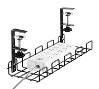 Bac D'Organisation des Câbles sous Bureau | Rangement Bureau Métallique sans Perçage - Organisateur De Câbles De Et Porte-Barre De Prise - pour Maison Studio École Prises USB Hub Station D'accu