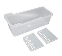 Bac d'organisation du réfrigérateur Clear Storage Bin avec 2 compartiments divisés de grande capacité Conception de taille droite pour le bureau du bureau d'armoire de cuisine (Petite taille)