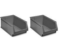 Bac empilable de rangement Gris n°55 336 x 216 x 200 mm (3/6) (Lot de 2)