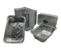 Bac en aluminium 911L avec couvercle 100 pièces - Bacs jetables en aluminium - Prep meal - Fitness - Salade - Repas - Take