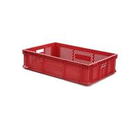 Bac EUROBOX Ajouré - 600X400XH135- Rouge - Matériel CHR Pro