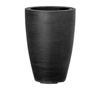 Bac Fibres De Verre/ Composite Ext. Bullet Ø 39 Cm H 57cm Noir Gravé