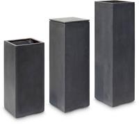 Bac Fibres De Verre Et Composite L 35 X L 35 Cm H 80 Cm Ext. Carré Haut Gris Anthracite Gris