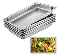 Bac Gastro Inox Alimentaire-Duoku-Lot de 6-Récipients Alimentaires de 8,5 L-Plateaux de Four Anti-bourrage