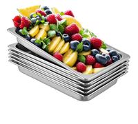 Bac Gastro Inox Alimentaire - VEVOR - 8,5L - Lot de 6 Plats à Four en Acier
