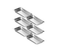 Bac Gastronorme GN 1/1 0,08cm D'Epaisseur Inox Alimentaire 6,7cm Profondeur 6Pcs
