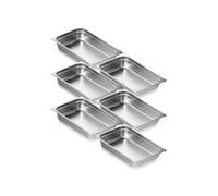 Bac Gastronorme GN 1/1 Résistant à La Chaleur Et Au Froid Inox Alimentaire 6Pcs