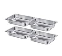 VEVOR Bac Gastronorme GN 1/2, Récipient de Restauration en Acier Inoxydable 4PCs 3,8 L, Bac Inox Alimentaire Profondeur 6,4 cm, Anti-adhérent et Antirouille, pour Bain-marie Buffet Chauffe-plats Hôtel