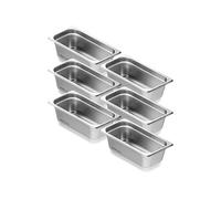 Bac Gastronorme GN 1/3 Inox Epaisseur 0,08cm Stockage Restauration 10cm 6 Pièces