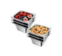 VEVOR Bac Gastronorme GN 1/6, Récipient de Restauration en Acier Inoxydable 6PCs 1,7 L, Bac Inox Alimentaire Profondeur 10 cm, Anti-adhérent et Antirouille, pour Bain-marie Buffet Chauffe-plats Hôtel