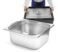 Bac gastronorme GN 2/3 avec poignées rétractables 354x325x150mm 13L Hendi 817247