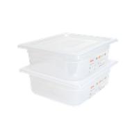 Bac gastronorme GN1/2 HACCP + couvercle - 100 mm - 6 L - Lot de 2