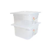 Bac gastronorme GN1/2 HACCP + couvercle - 150 mm - 9 L - Lot de 2