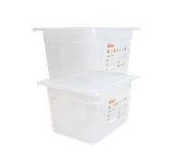 Bac gastronorme GN1/2 HACCP + couvercle - 200 mm - 12 L - Lot de 2