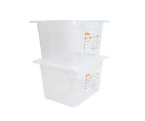 Bac gastronorme GN1/2 HACCP + couvercle - 200 mm - 12 L - Lot de 2