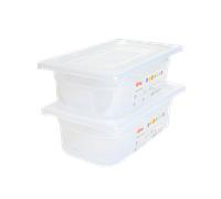 Bac gastronorme GN1/3 HACCP + couvercle - 100 mm - 3,8 L - Lot de 2