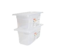 Bac gastronorme GN1/3 HACCP + couvercle - 150 mm - 5,5 L - Lot de 2