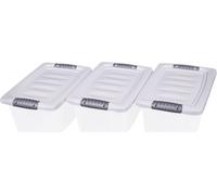 Bac gerbable avec couvercle - lot de 3 / 14 litres - Bac de rangement avec poignée