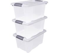 Bac gerbable avec couvercle - set de 3 bacs de 7 litres chacun - Bac de rangement avec poignée
