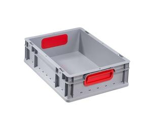 Bac Gerbable Norme Europe 412 EuroBox gris rouge Allit