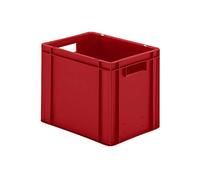 Bac gerbable normes Europe à parois et fond pleins - L x l x h 400 x 300 x 320 mm - rouge, lot de 5 - bac en plastique bac gerbable bacs gerbables conteneur de stockage conteneur en plastique Bac de
