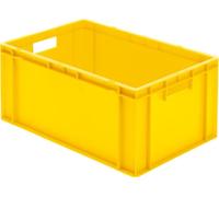 Bac gerbable parois et fond pleins, jaune, 600 x 400 x 270 mm (l x l x h), Volume: 51 l, en polypropyléne alimentaire