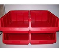 Bac gerbable taille 5 rouge 315x460x185 mm pour atelier entrepôt ou bureau pack de 4