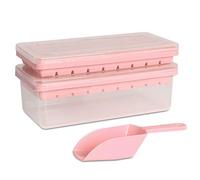 Bac glacon silicone,Avec couvercle et cuillère et congélateur,Moule a glacon silicone 2 * 36,Facile à démouler, Reutilisable,Sans BPA,Certifié LFGB,Adapté au Whisky, Cocktail, Glaces,Ice Cube Tray